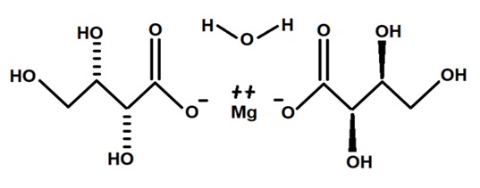 The structural formula of magnesium L-threonate monohydrate