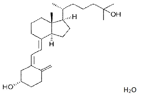 The structural formula of 25-hydroxycholecalciferol monohydrate