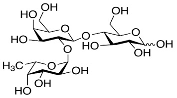 The structural formula of 2’-FL