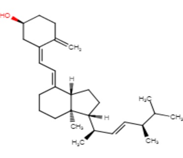 The structural formula of Vitamin D2.